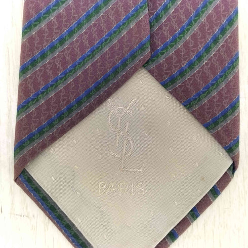 イヴサンローラン Yves Saint Laurent 総柄シルクネクタイ メンズ